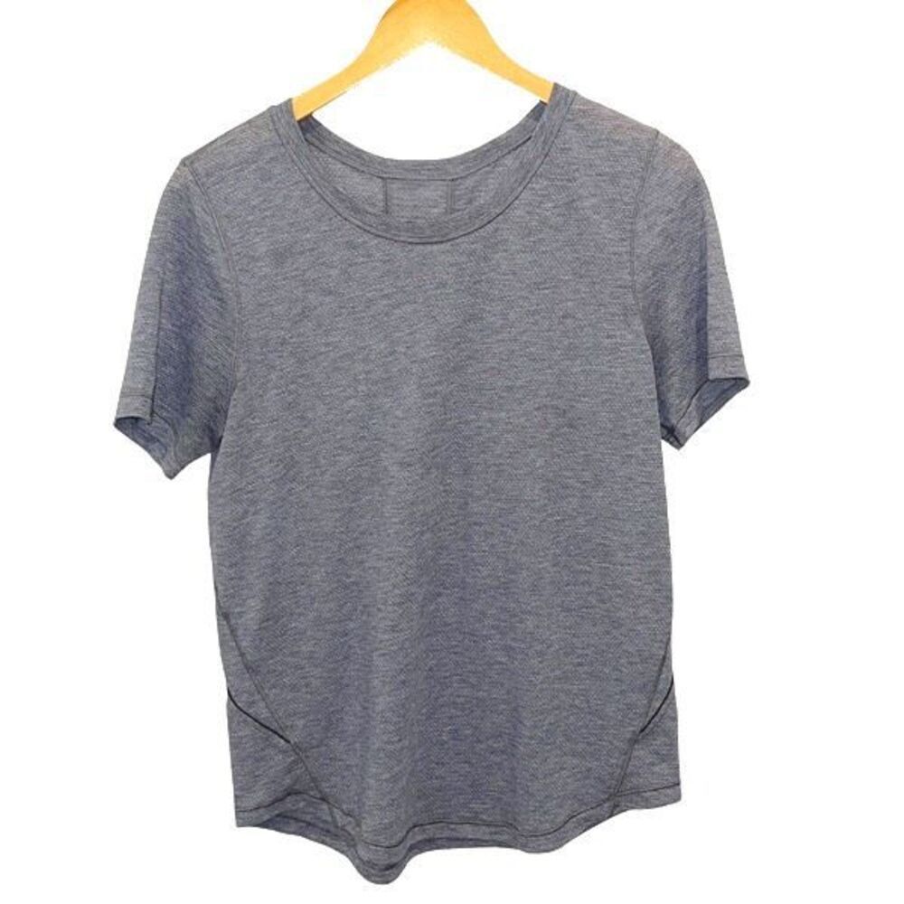 Lululemon Womens Long Distance Short Sleeve Top Heathered Asphalt Grey Small